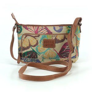 Fossil Genuine Leather Crossbody Bag Butterflies